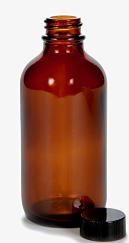 Vivaplex, 12, Amber, 4 oz Glass Bottles, with Lids - Thumbnail 3