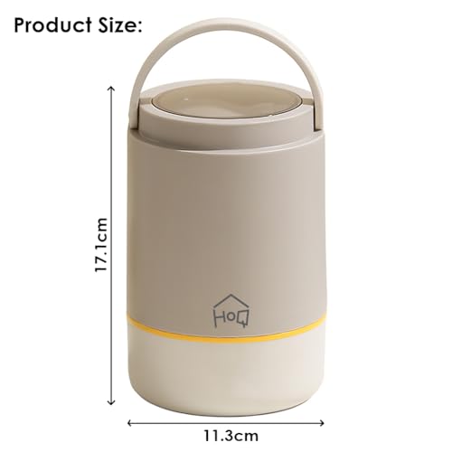 Image of House of Quirk 304 Stainless Steel Lunch Box - 900ml Three-Layer Portable Bento Box with Lid for Office Workers & Students (Oatmeal)
