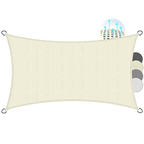 Sol Royal SolVision HS9 Voile d'ombrage 4x2 m - HDPE Tissus Respirant Voile d'ombrage rectangulaire - Toile terrasse Protection UV 400x200 cm Crème Cover