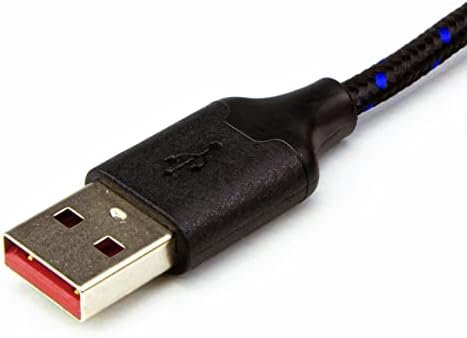 kenable BRAIDED 20AWG USB A To Type C USB-C FAST CHARGER 3A+ Charging Cable 1m BLACK [1 metres]