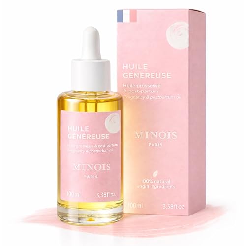 Image of MINOIS PARIS Pregnancy Body Oil - Organic Belly Oil for Stretch Marks Prevention & Removal - Firming Skin Therapy Oil for Pregnant Women - Made in France 3.38 fl oz