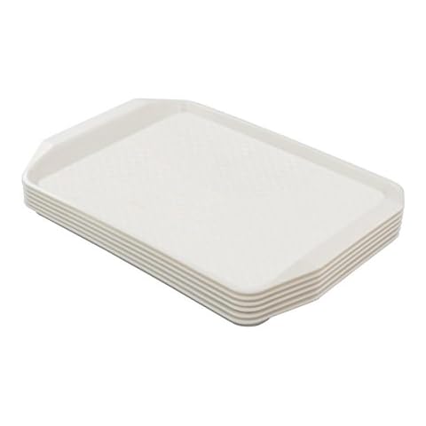 Eagrye Fast Food Serving Trays, Rectangle 16.9" x 12", Set of 6 (White) Cover