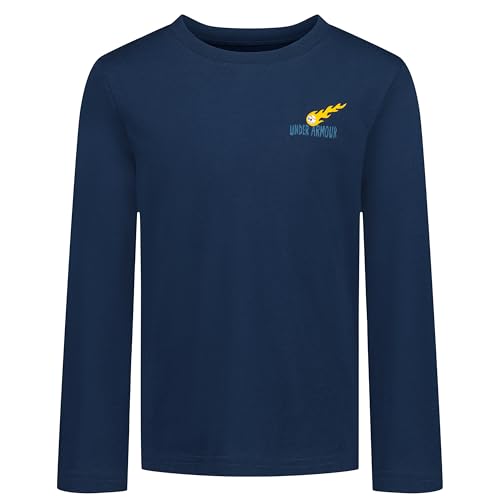 Image of Under Armour Boys' Long Sleeve Logo Graphic T-Shirt, Lightweight & Breathable, Relaxed Fit