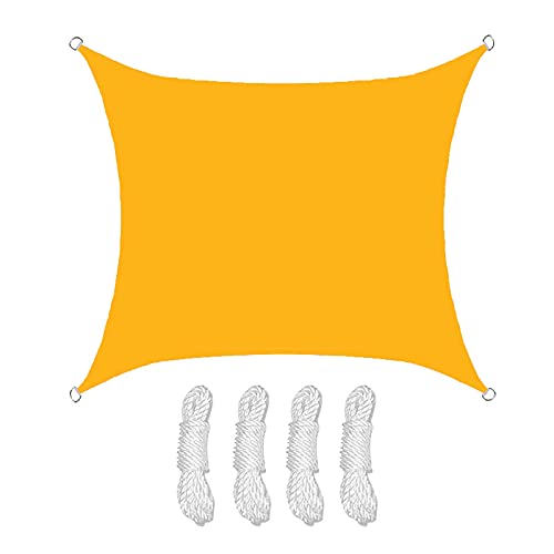 Voile d'ombrage imperméable rectangulaire jaune pour extérieur