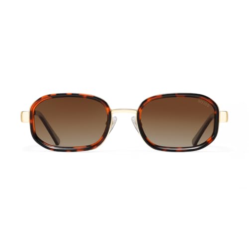 Image of SOJOS Trendy Rectangle Polarized Sunglasses for Women Men,Retro Square Shades Chic Sun Glasses SJ1291