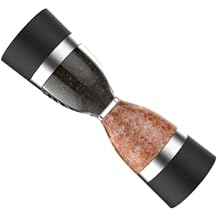 Ipetboom Manual Ceramic Core Double Sided Pepper and Salt Mill Grinder Kitchen Tool for Grinding Spices Beans Refillable Black Handheld Grinder