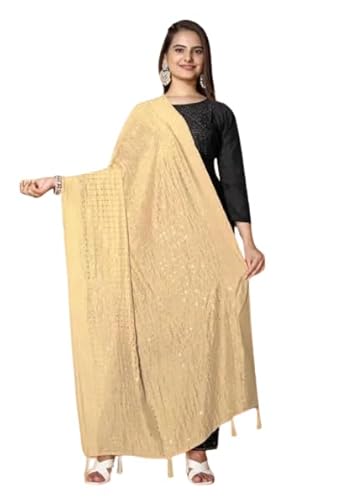 Jiya fashion Women's Chandheri Plain 2.25 Meter Dupatta - DUPATTA_005