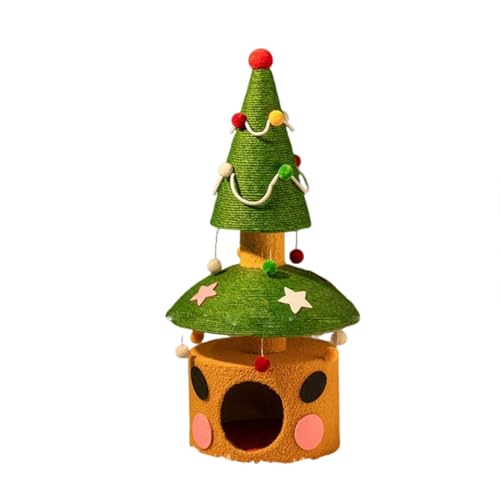 Arbre chat sapin de Noël solide pour occuper un chat s'ennuyant