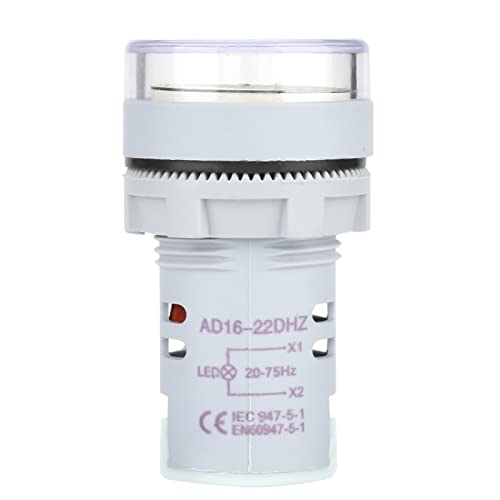 LED Digital Display Frequency Indicator AD16-22DSH | 20-75Hz Range with ±2% Accuracy | AC Input Hz Meter for Circuit Monitoring/Industrial Control/Electrical Systems (White)