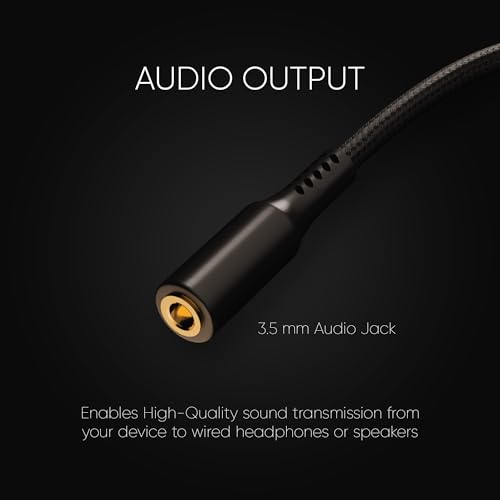 Image of Vismac Type-C to 3.5mm Audio Jack Adapter with DAC | Hi-Fi Sound Quality | Mic Support | Compatible with Android & iOS Devices | Braided Design.