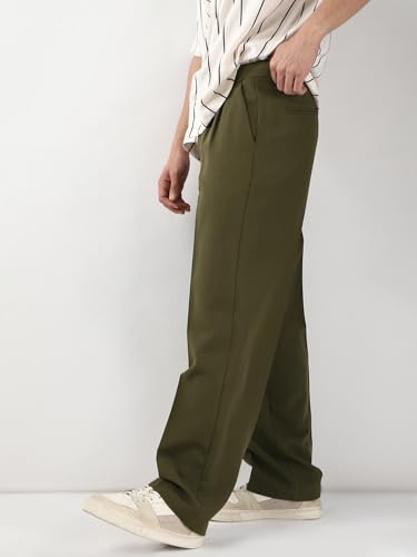 Image of Urbano Fashion Men's Loose Baggy Fit Solid Korean Pants Stretchable