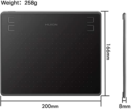 HUION HS64 Graphics Drawing Tablet Battery-Free Stylus 8192 Levels 266 PPS Pen Tablet with 4 Press Keys Support Mac, PC and Android Devices 6.3x4 Inch - Image 2