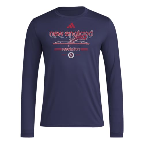adidas Men's New England Revolution Pre-Game Long Sleeve T-Shirt