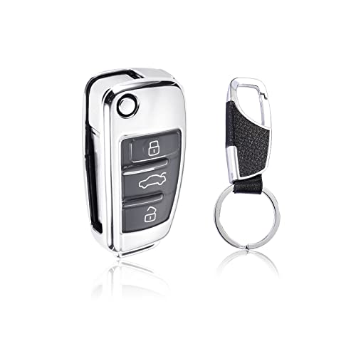 Image of SHSBSCAR Car Key Fob Cover for Audi A3 A4 A5 A6 Q3, Key Protection Key Holder for Audi C5 C6 B6 B7 B8 Q7 S3 TT