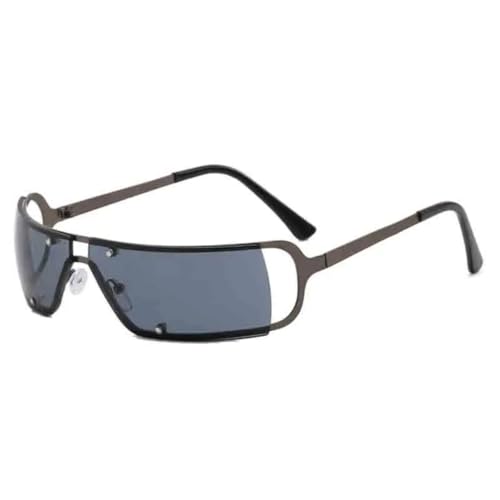 Lunettes de soleil punk rectangulaires vintage rétro pour homme et femme