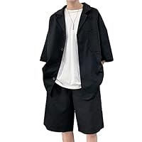 Amazon.co.jp: セットアップ メンズ ジャケット ハーフパンツ ショート