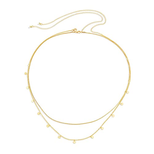Haloppe Chaîne de corps pour bikini de plage - Bijoux de corps pour femmes et filles - Chaîne de taille double couche - Lustre - Accessoires pour usage quotidien, Golden, Métal, Métal Cover