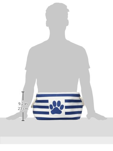 Bone-Dry-Pet-Storage-Collection-Striped-Paw-Patch-Bin-Small-Rectangle-Navy Bone Dry Pet Storage