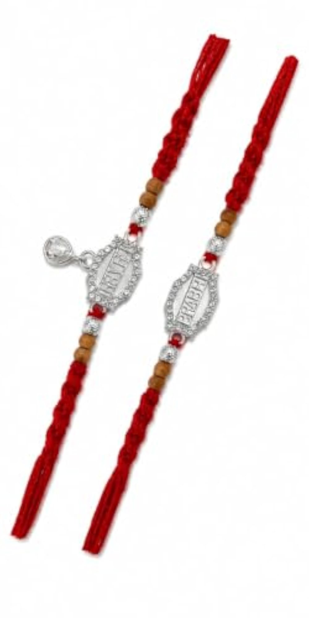 Elegant Bhai Bhabhi Rakhi Set with Handmade Thread