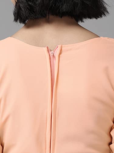 Image of Aarika Womens Peach Color Georgette Solid Middi