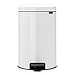 Brabantia Newicon 111846-Cubo de basura con pedal, 20 l, color blanco, Acero Inoxidable