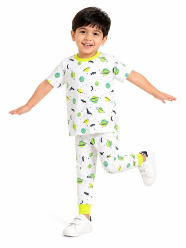 Image of TuddyBuddy Boys & Girls Half Sleeves T-shirt & Lounge Pant Nightwear Set - 100% Cotton Jersey