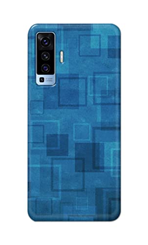 Image of Printed Hard Back Cover Case for Vivo X50 | Vivo X50 5G Back Cover (Plain Azure Blue) -1302