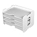 Organizator plików Desktop na podajnik do plików, organizator plików biurkowych z 3 tacami papierowymi do przechowywania półki pulpitu szafka na dokumenty