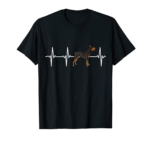 Miniature Pinscher Heartbeat Love My Dog T-Shirt, Black