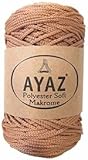 Ayaz Macrame 3mm Craft Cord, Colored Soft Polyester 250 gr 175 m DIY Line, Wall Hanging Rope, Bag, B