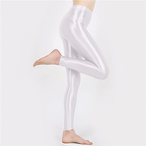 Image of cloudmall Women Sexy Semi Opaque Pantyhose Running Tights Yoga Leggings Oil Shiny Stocking