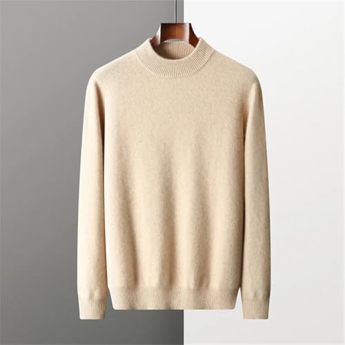 Thickened Sweater for Men Cashmere Knitted Sweater Pullover Mock Neck Solid Knitwear Tops3