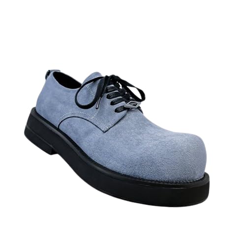 Men's Retro High - Street Derby Shoes. Featuring a Niche Chunky Sole for a Subtle Height Boost, paired with Laces for a Classic Look.