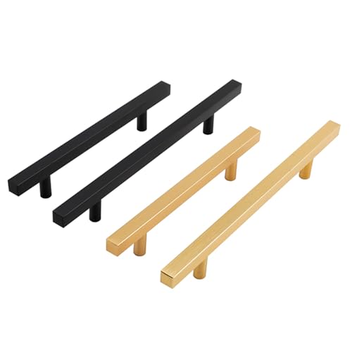 Uchwyty do szuflad ze stopu aluminium, uchwyty do szafek w kształcie litery T, do kuchni, łazienki, szafy, komody (odległość otworu 352 mm)