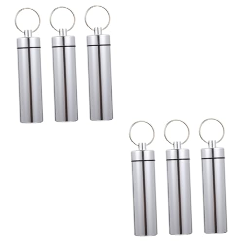 HOLIDYOYO 1set Metal Storage Box Mini Keychain Travel Toothpick Portable Pill Outdoor Case Pill Case Keychain Small Toothpick Boxes Portable Case Sealable Containers Aluminum Alloy 3pcs