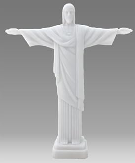 Top Collection 11.5" H 9.75" W Christ The Redeemer Statue in White Marble Finish - Jesus Sculpture Perfect Present and Home Decor