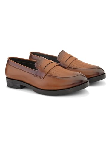 Image of STANPHORD Men Formal Loafer Shoes | PU Leatherette Slip-On Moccasins | Cushioned Anti-Slip | Office Business Casual (TPSL 25010)