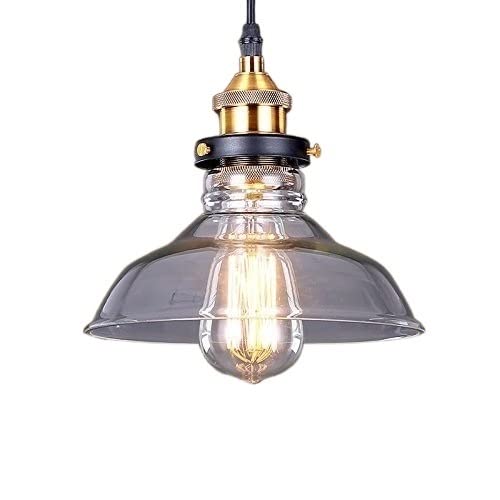 Lámpara Colgante industrial de vidrio transparente para cocina y loft con casquillo E27