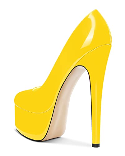 Aachcol Women Platform Pumps Stiletto High Heel Close Round Toe Slip-on Dress Shoes Classic 6 Inch3