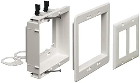 Arlington LVU3W-1 Recessed Low Voltage Mounting Bracket with Paintable Wall Plate, 3-Gang, White image 5