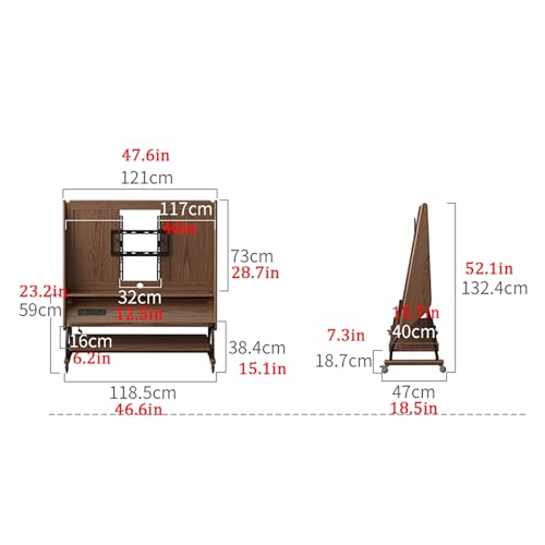 Soporte móvil para TV con ruedas para pantallas 26-50 pulg. miniatura 2