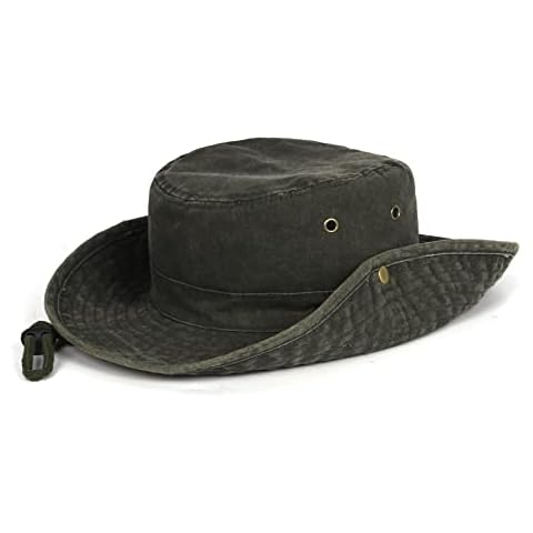 Zylioo XX-Large Safari Boonie Hats Big Wide Brim Fishing Hat Oversized UV Protection Summer Sun Hat Army Green Cover