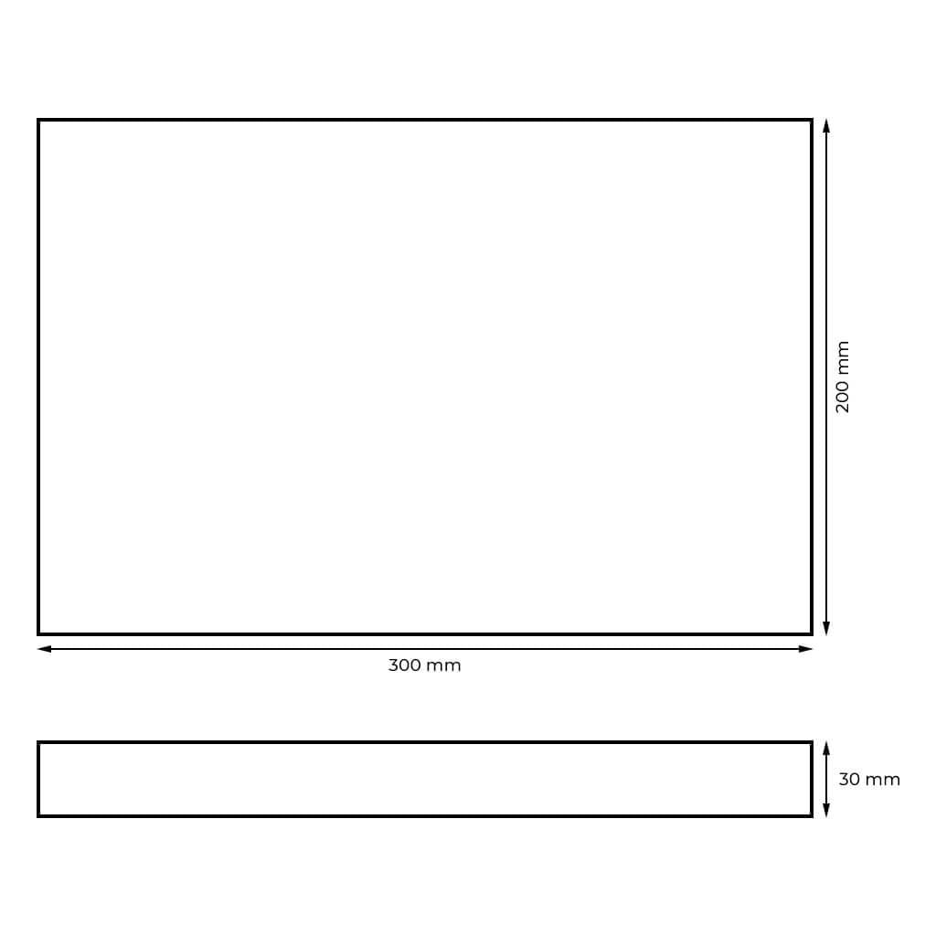 Schamottplatte 300 x 200 x 30 mm - rötliche Farbe - Lebensmittelecht - Schamottsteine - Schamotteplatte - Schamott - Feuerraum Auskleidung - Pizzastein - Backstein - Brotbackstein
