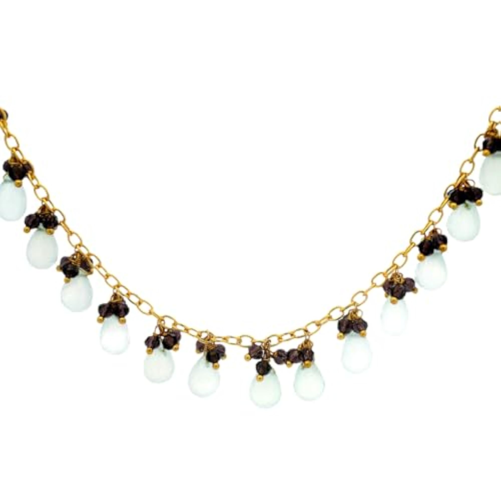 Jaipur Aquamarine Drops & Amethyst Beads Necklace