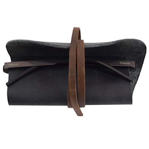 Image of Hide & Drink, Rustic Leather Sunglass Wrap, Slim Travel, Soft Eye Glasses Storage, Handmade Includes 101 Year Warranty