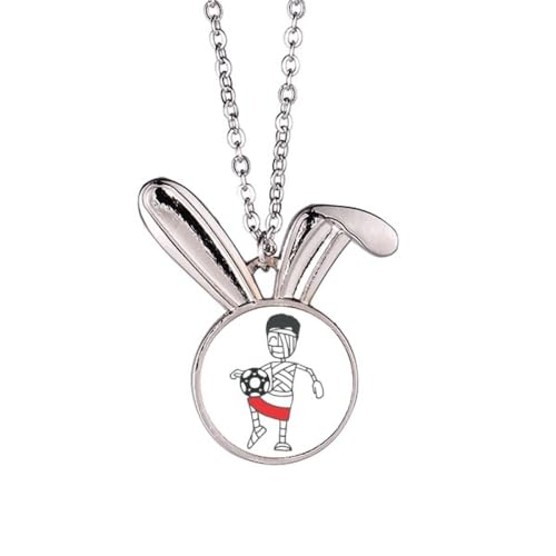 Collier lapin de football en argent pour passionnés de sport et mode
