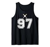 97 numero baseball stile vintage bianco canotta