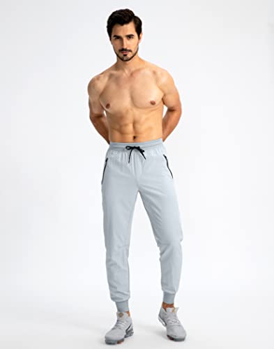Image of Pudolla Men's Lightweight Jogger Pants Workout Running Tapered Joggers for Men with Zipper Pockets for Athletic Travel Casual