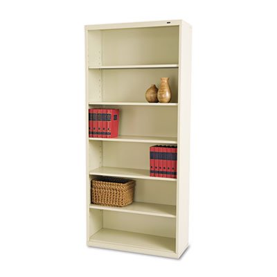 Tennsco Welded Bookcase - 34.5" x 13.5" x 78" - Steel - 6 x Shelf(ves) - Putty