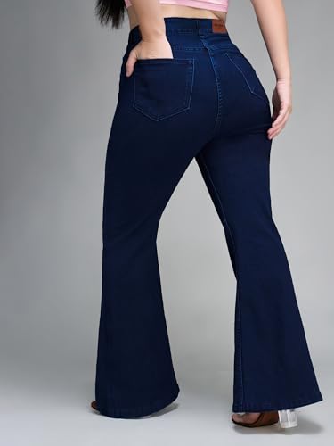 Image of Miss Chase A+ Women's Wide-Leg High Rise Regular-Length Stretchable Denim Jeans